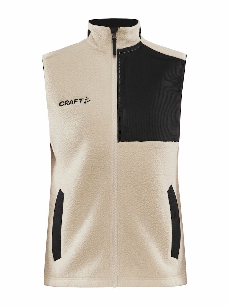 Craft - ADV Explore Pile Fleece Vest Woman, Ecru/Black