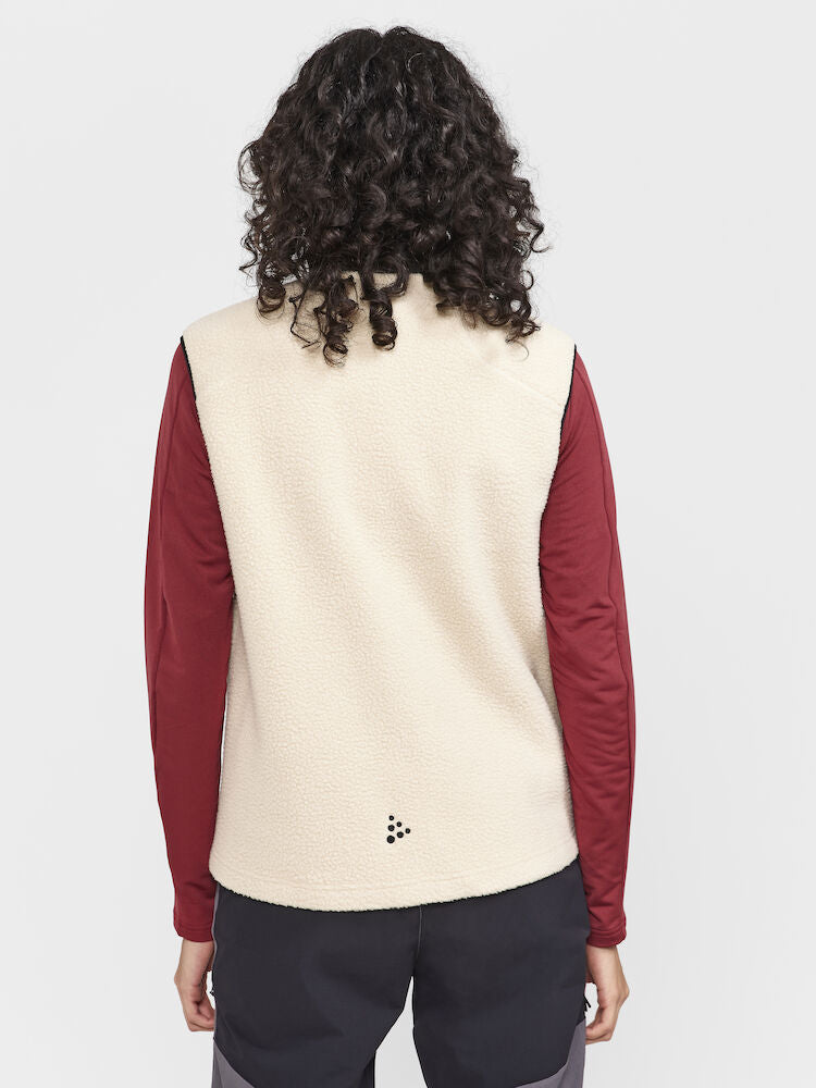 Craft - ADV Explore Pile Fleece Vest Woman, Ecru/Black